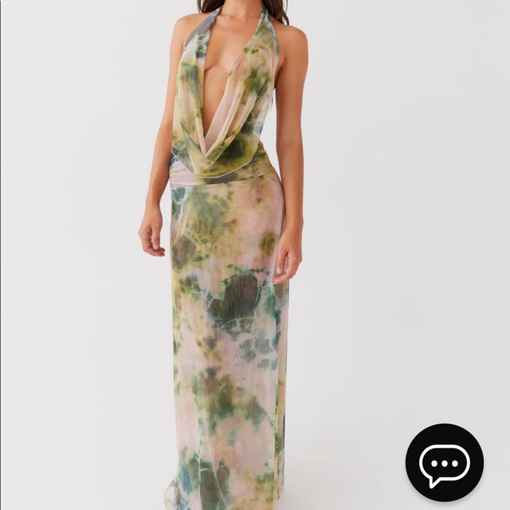 Elysia Mesh Maxi Dress - Rainforest